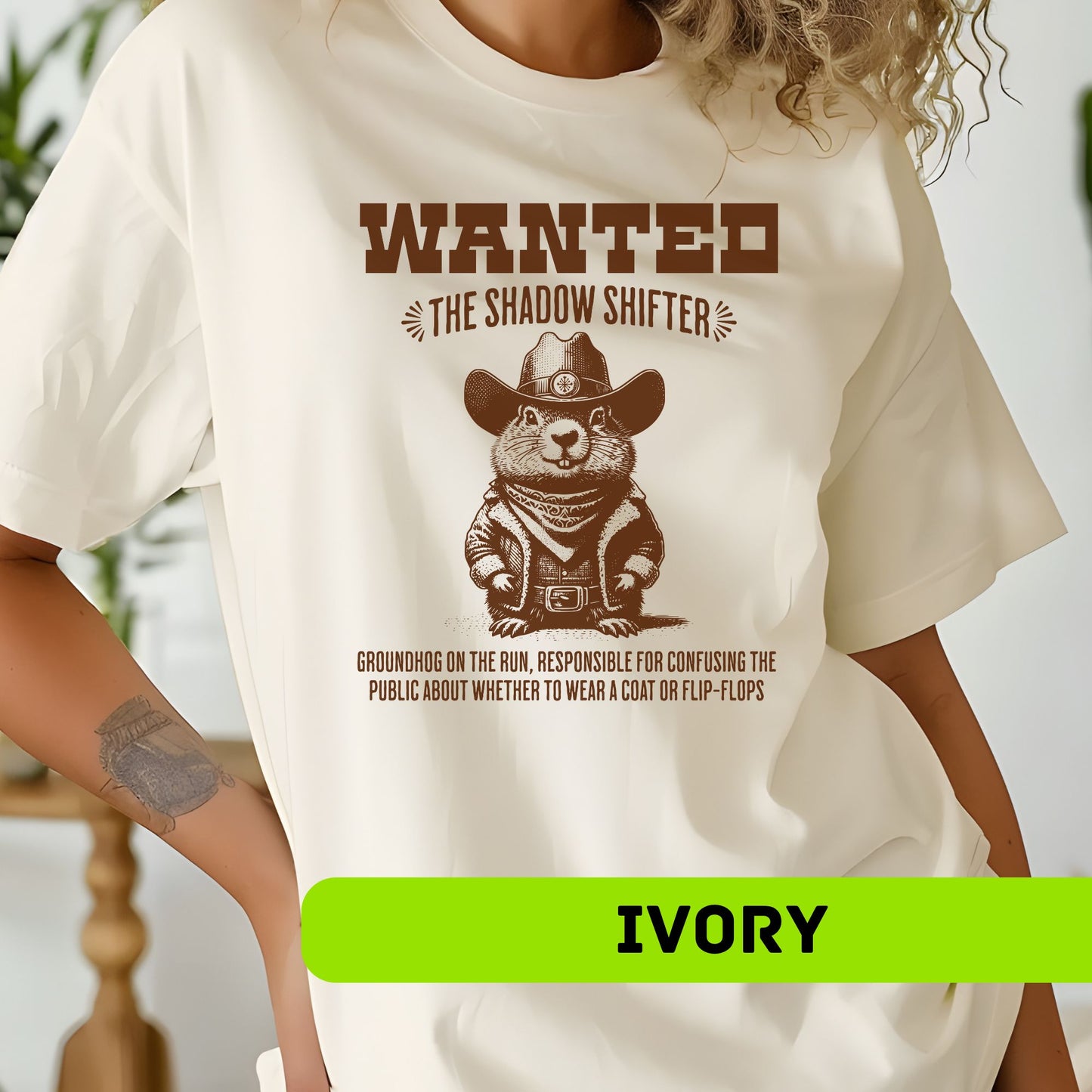 Groundhog Day Shirt - Western Wanted Poster, Shadow Shifter Design, Comfort Colors Tee