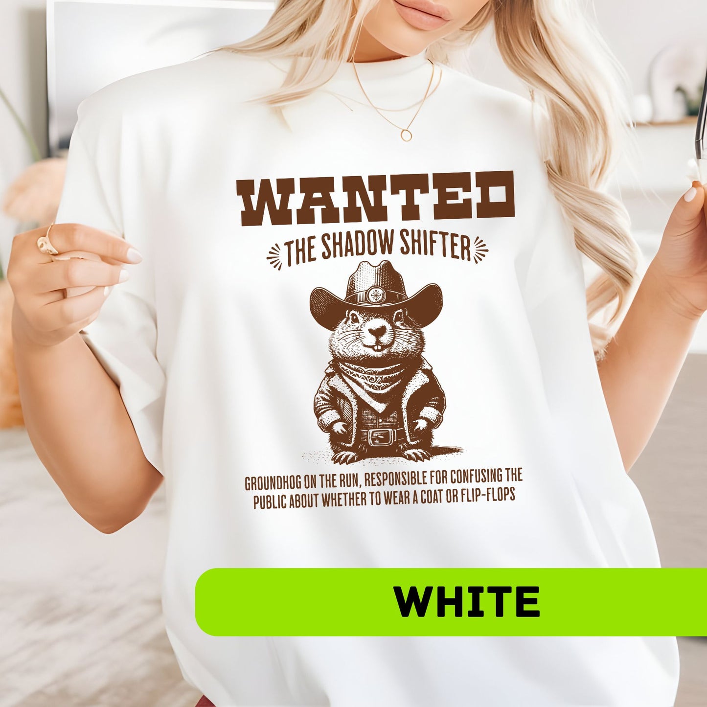 Groundhog Day Shirt - Western Wanted Poster, Shadow Shifter Design, Comfort Colors Tee