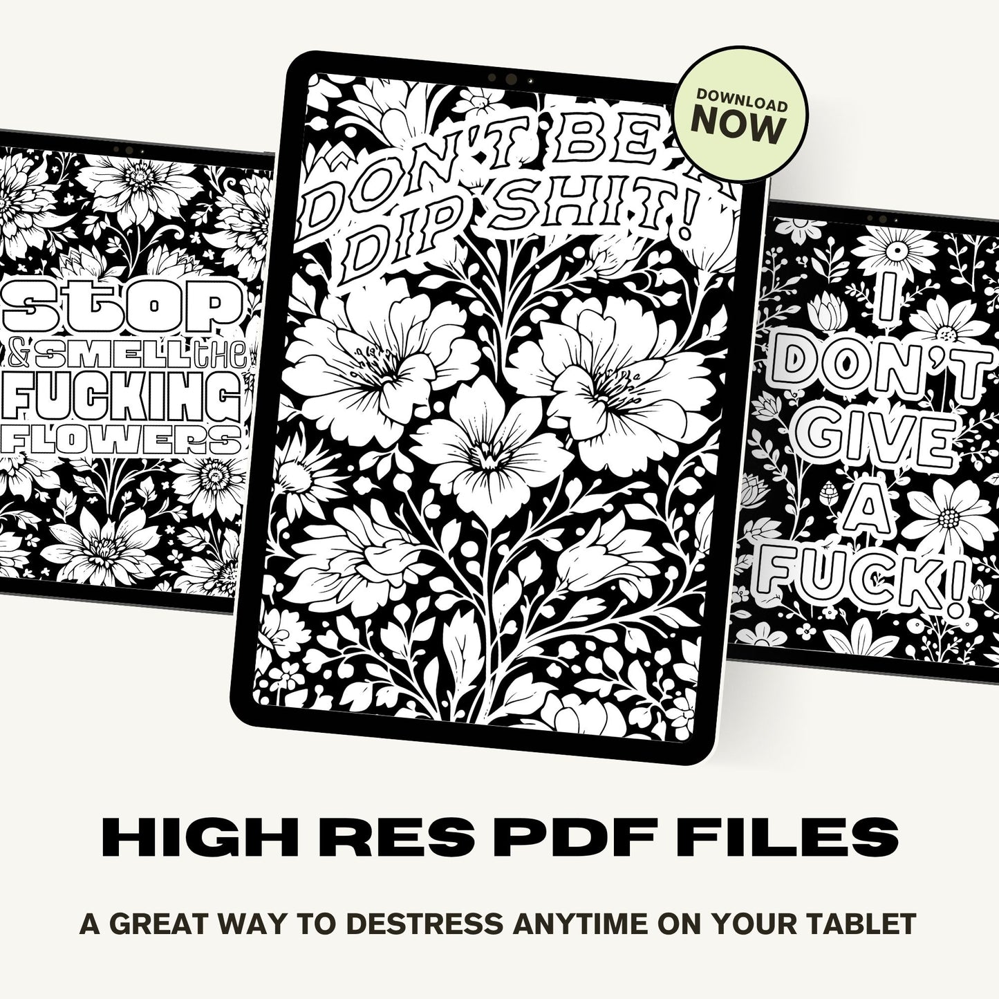 Swear Word Floral Colouring Book #1