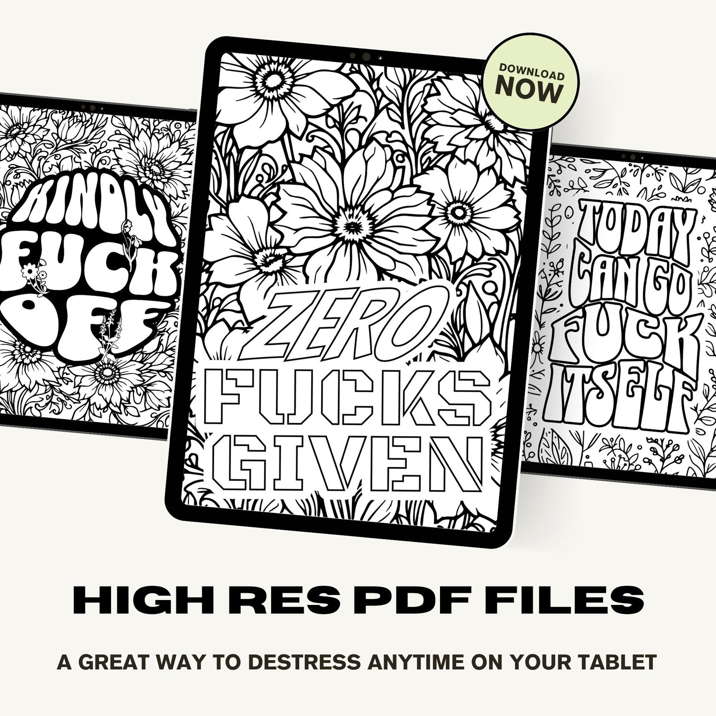 Swear Word Floral Colouring Book #2