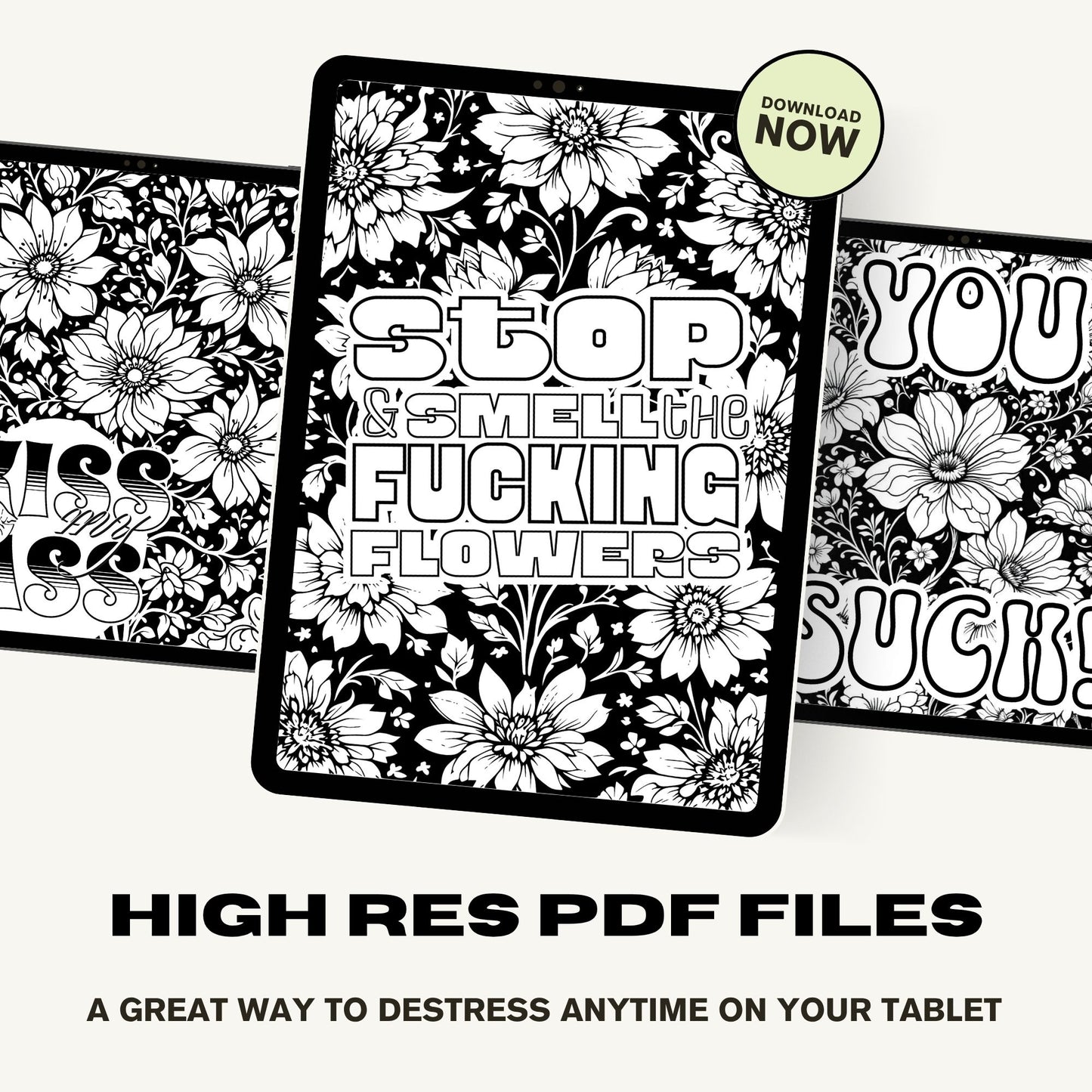Swear Word Floral Colouring Book #7