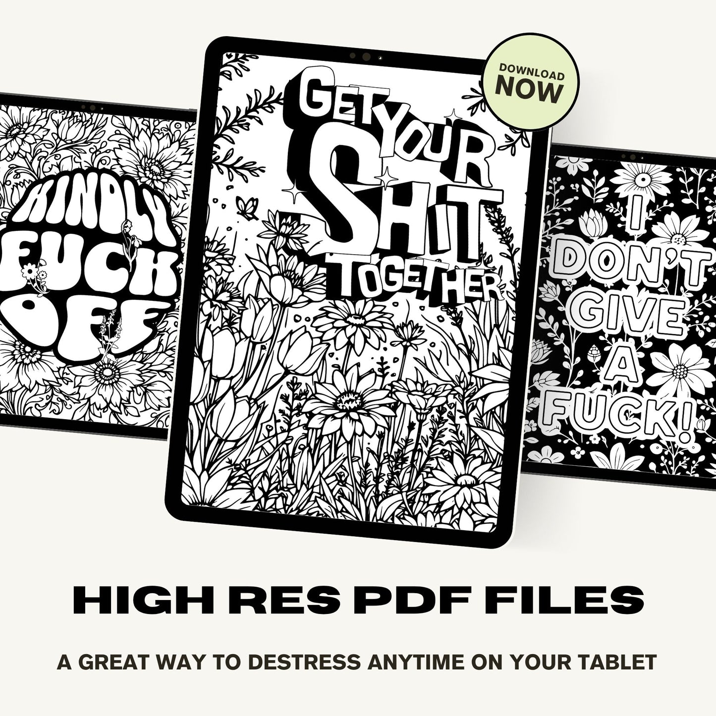 Swear Word Floral Colouring Book #10