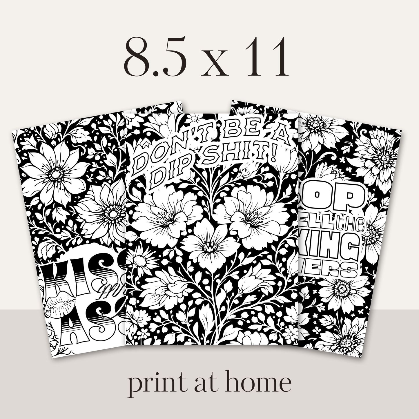 Swear Word Floral Colouring Book #1
