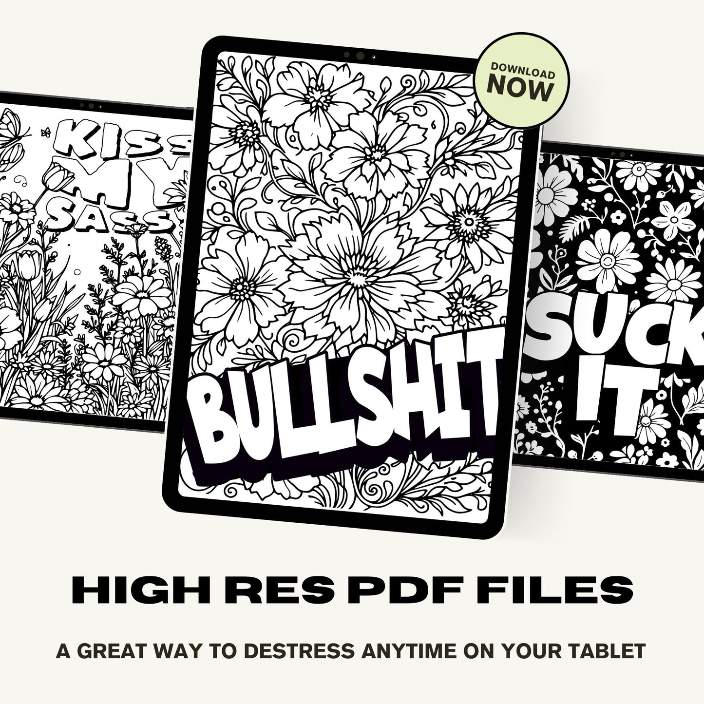 Swear Word Floral Colouring Book #5