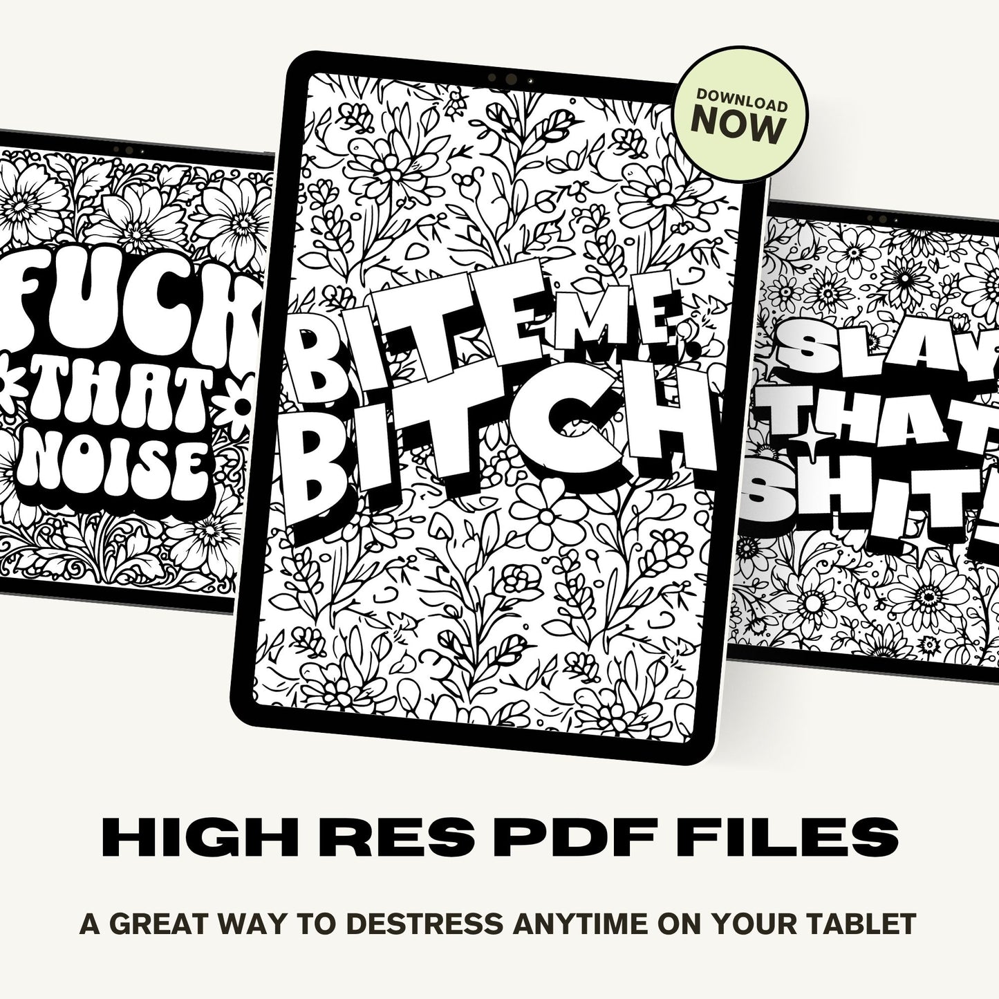Swear Word Floral Colouring Book #4