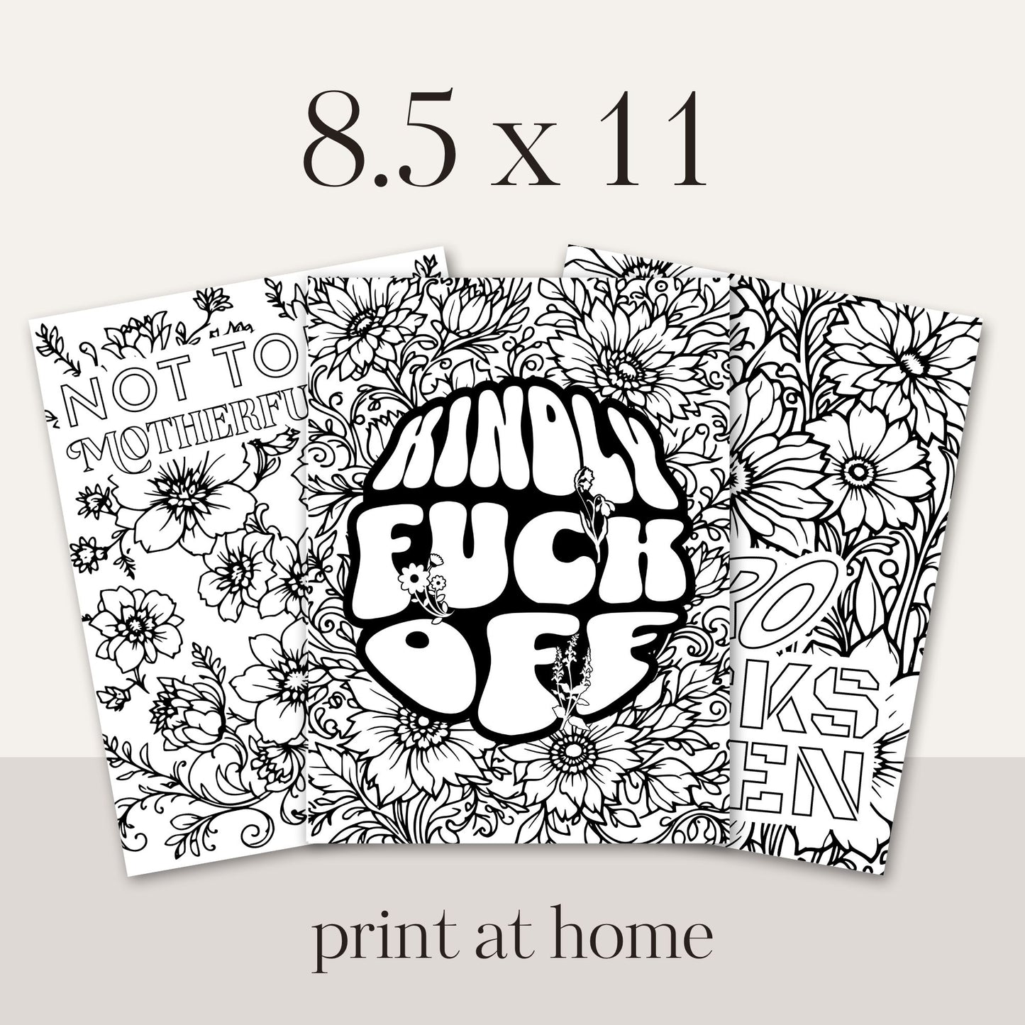 Swear Word Floral Colouring Book #2