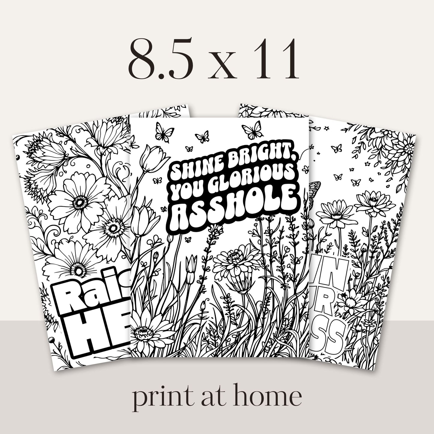 Swear Word Floral Colouring Book #3