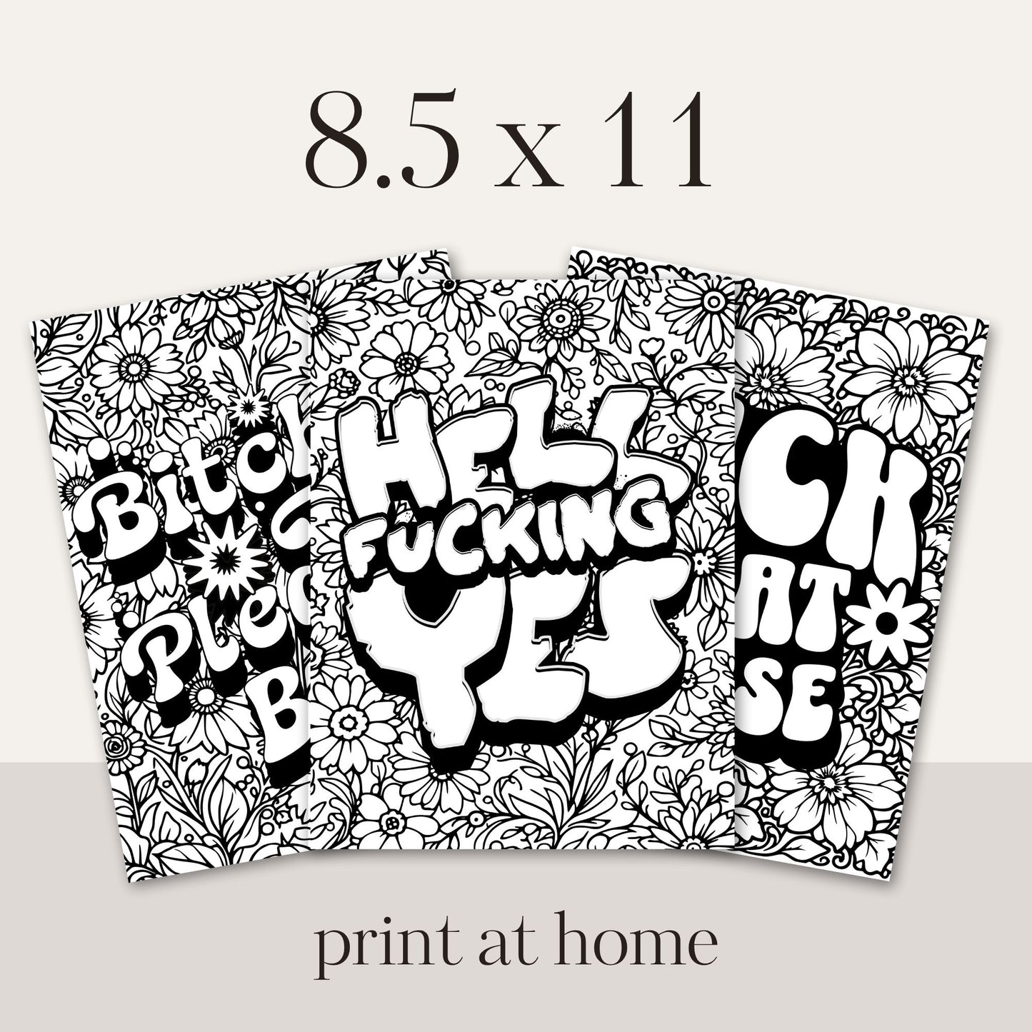 Swear Word Floral Colouring Book #4