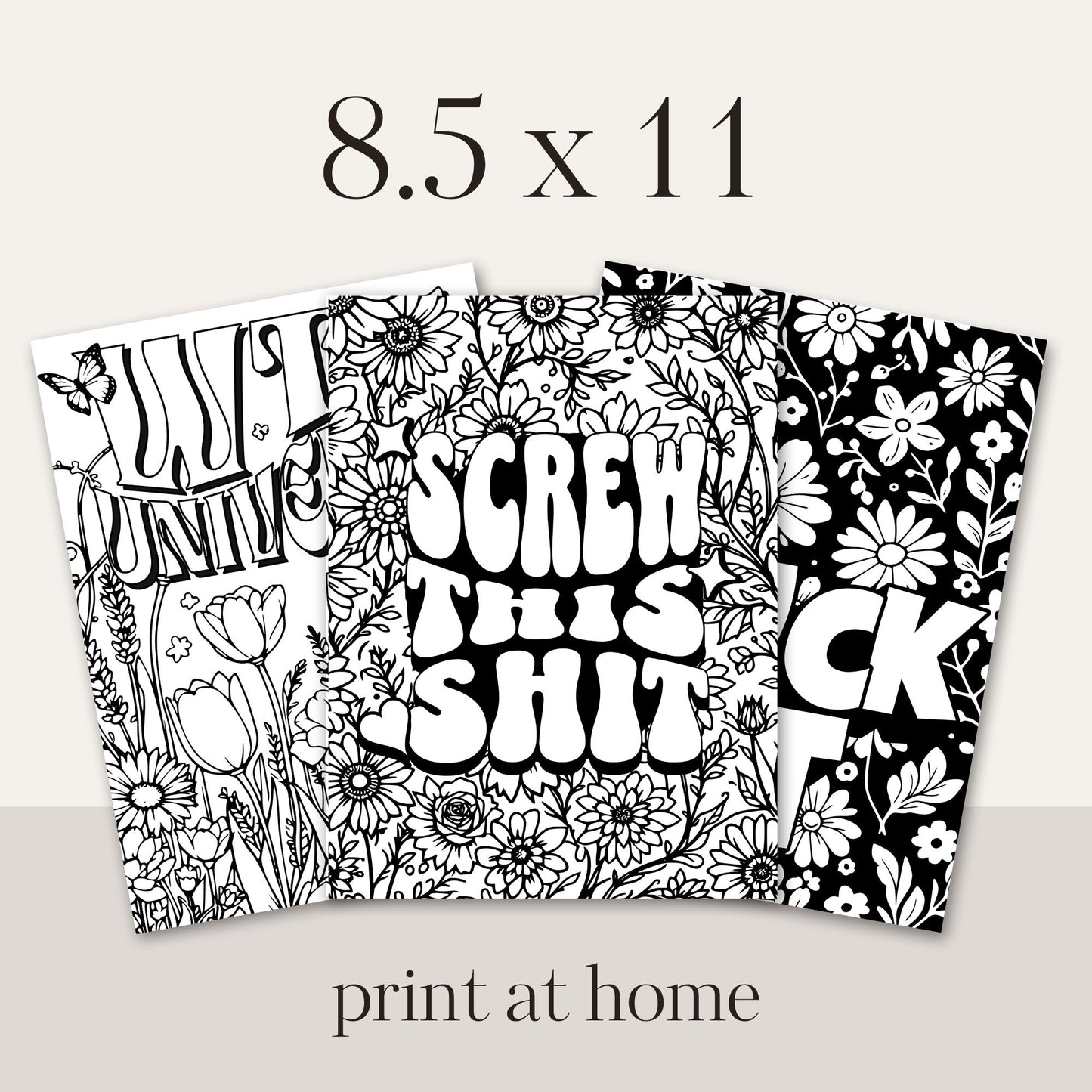 Swear Word Floral Colouring Book #5