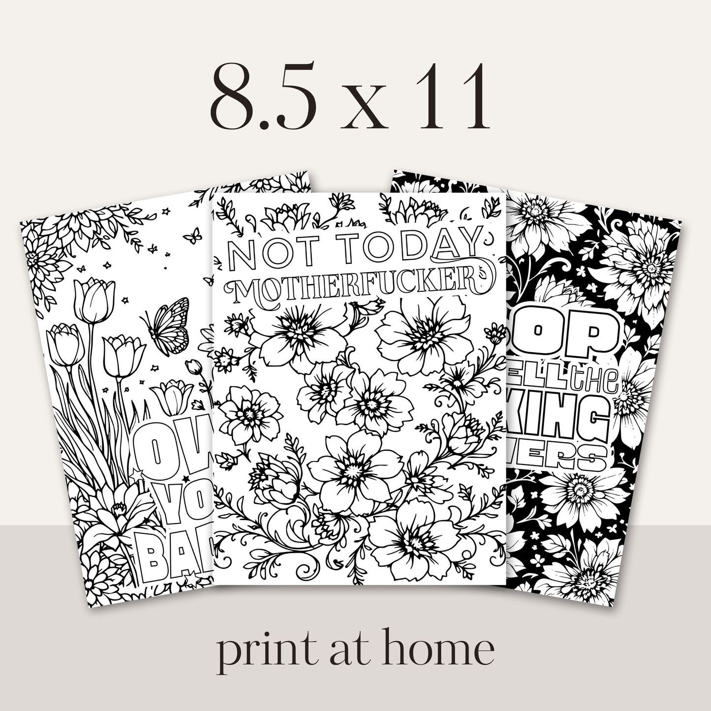 Swear Word Floral Colouring Book #10