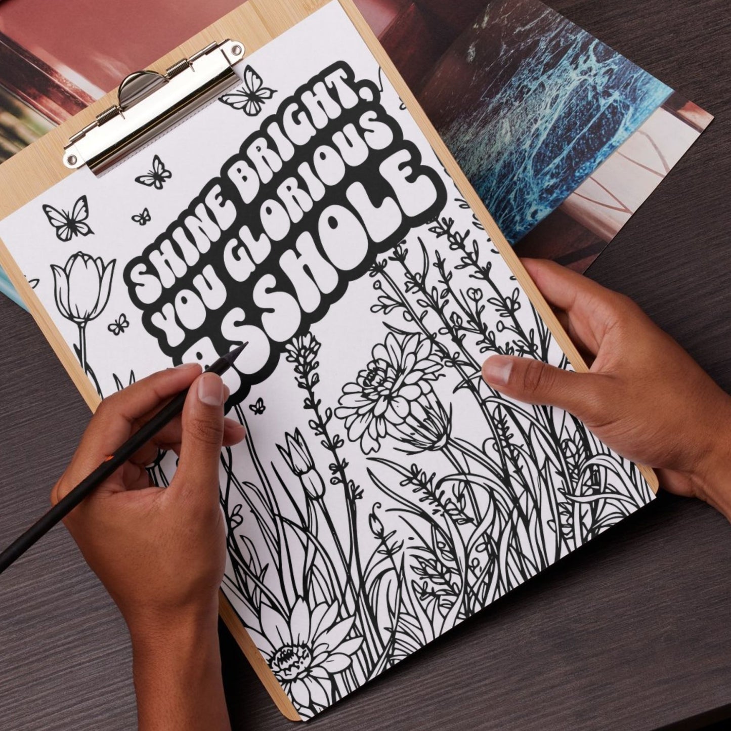Swear Word Floral Colouring Book #8