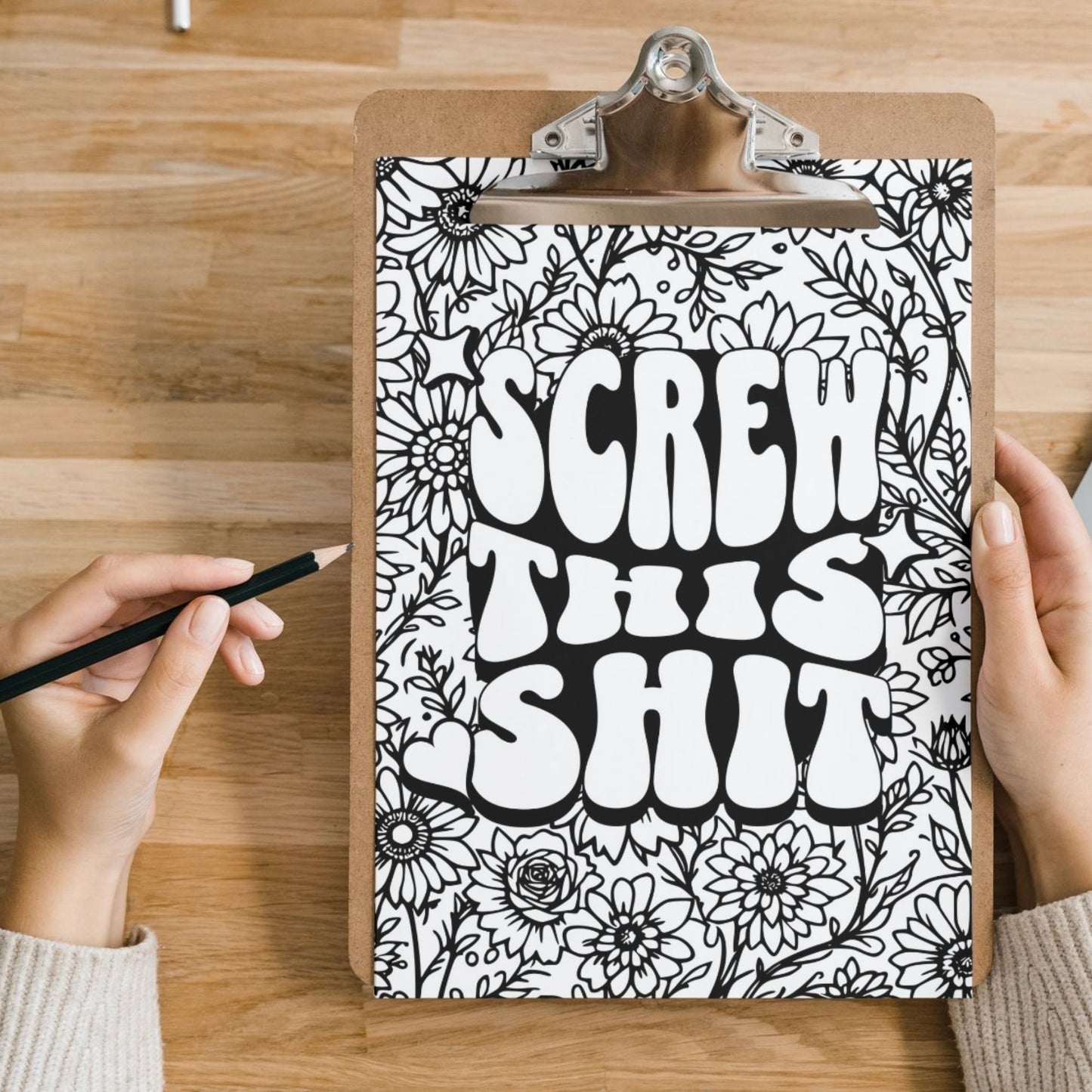 Swear Word Floral Colouring Book #5