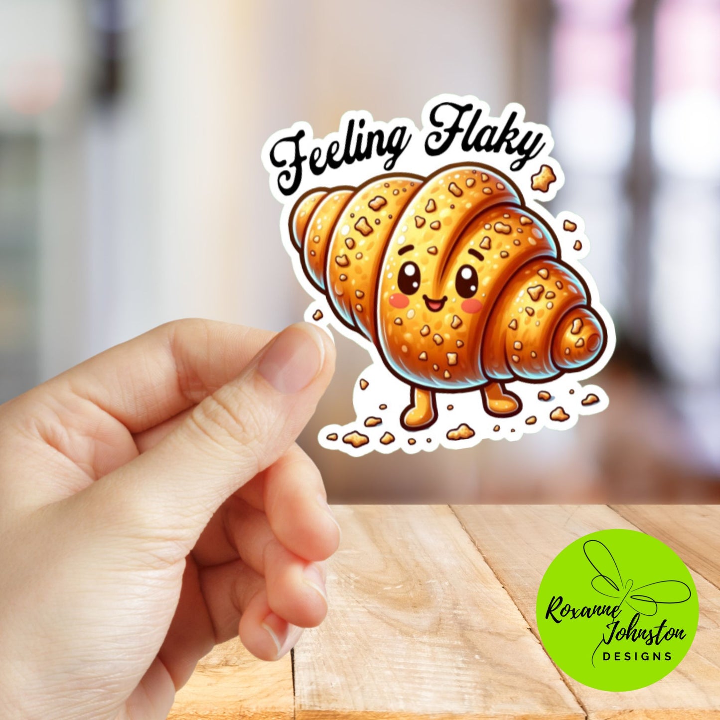 Cute Croissant Sticker - "Feeling Flaky"