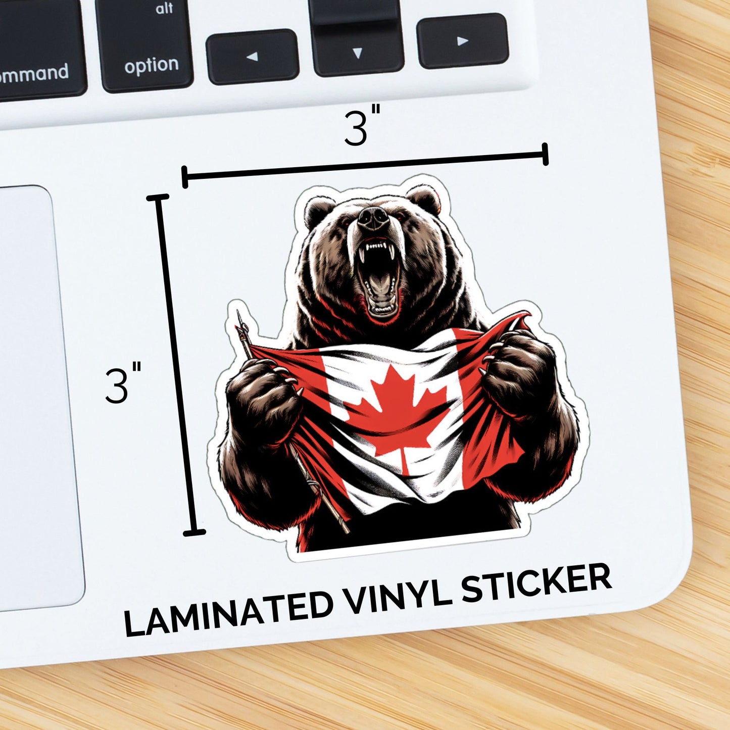 Canada Proud Grizzly Bear Sticker