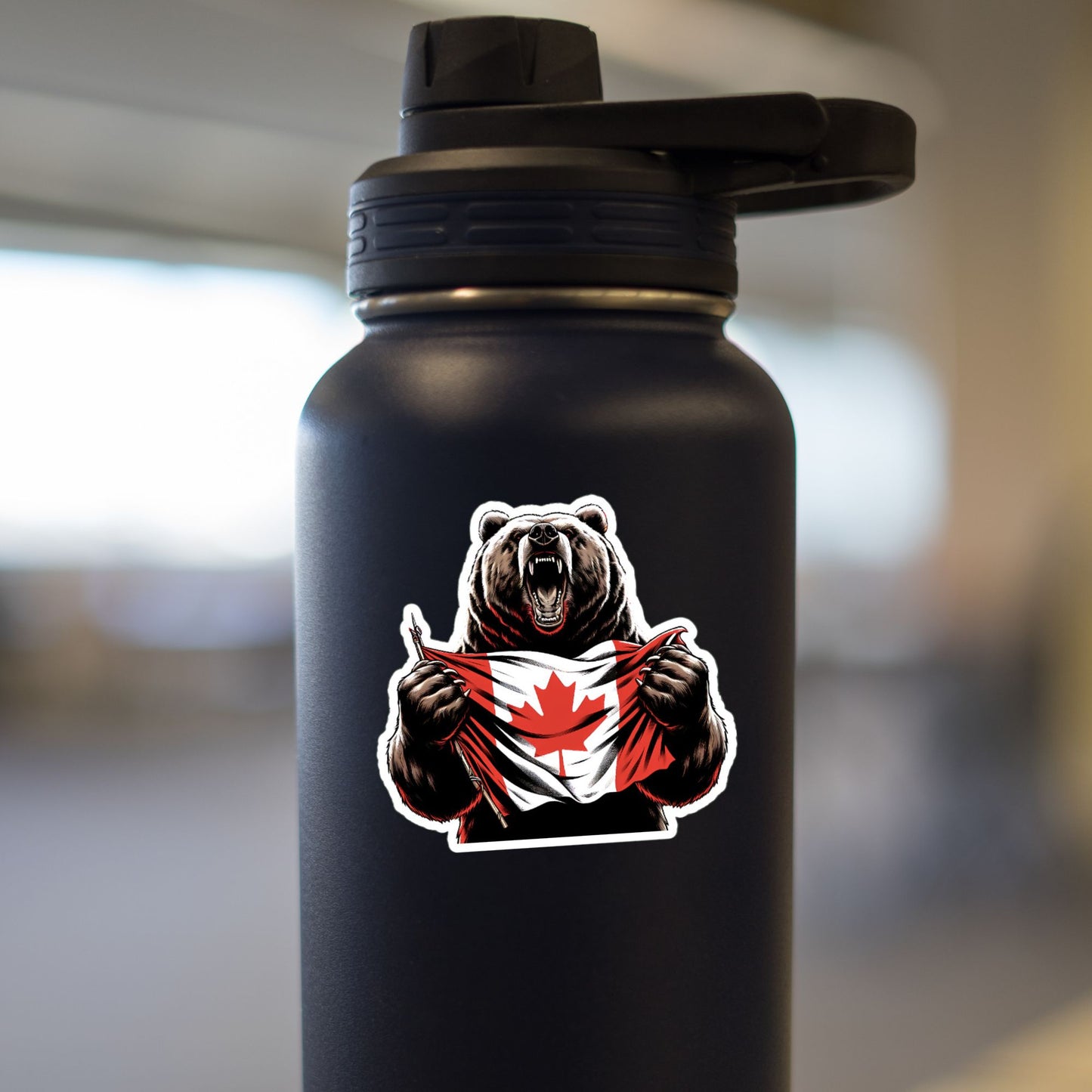 Canada Proud Grizzly Bear Sticker