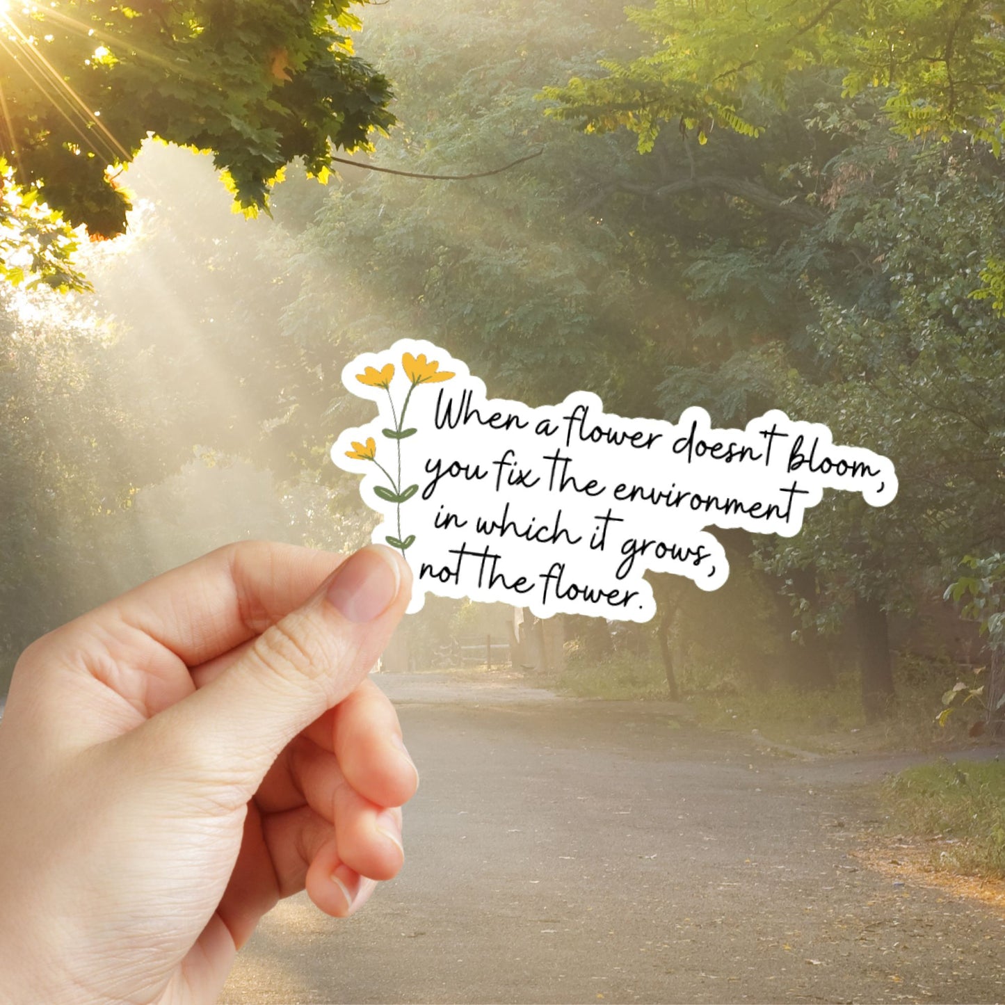 When a flower doesn't bloom, you fix the environment in which it grows, not the flower sticker
