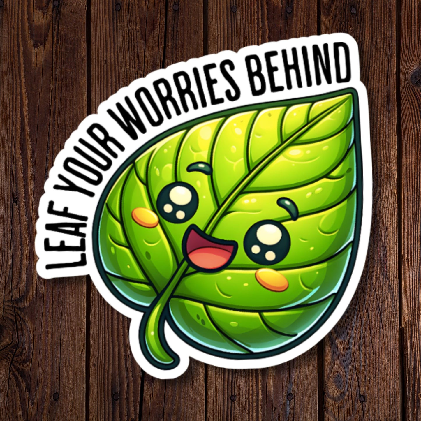 Leaf Your Worries Behind Sticker
