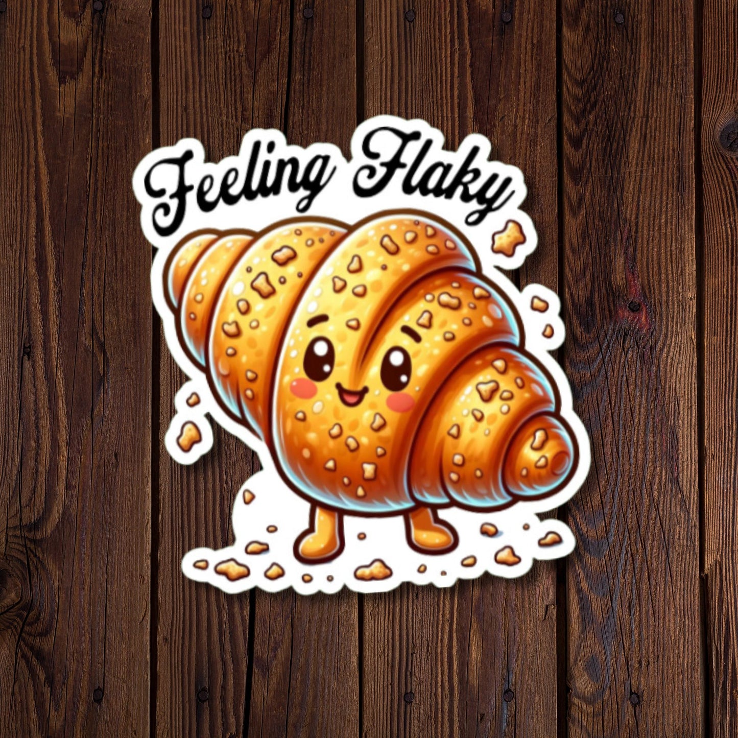Cute Croissant Sticker - "Feeling Flaky"