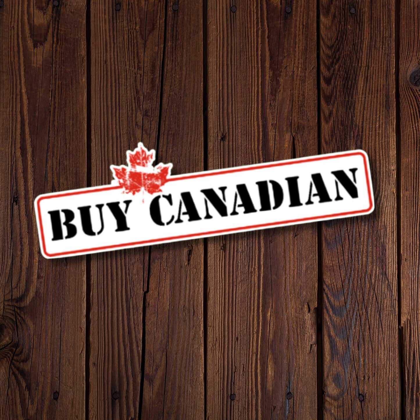 Buy Canadian Sticker - Distressed Leaf - Stamp Style