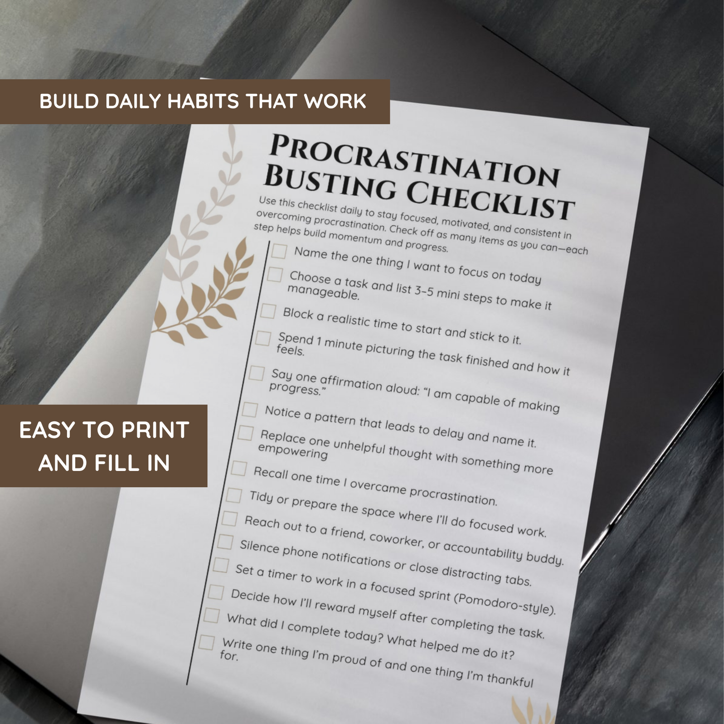 Overcoming Procrastination Workbook