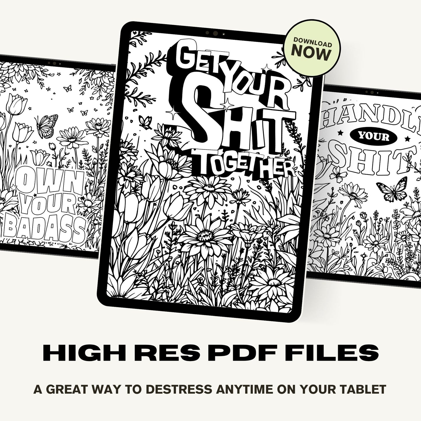 Swear Word Floral Colouring Book #3