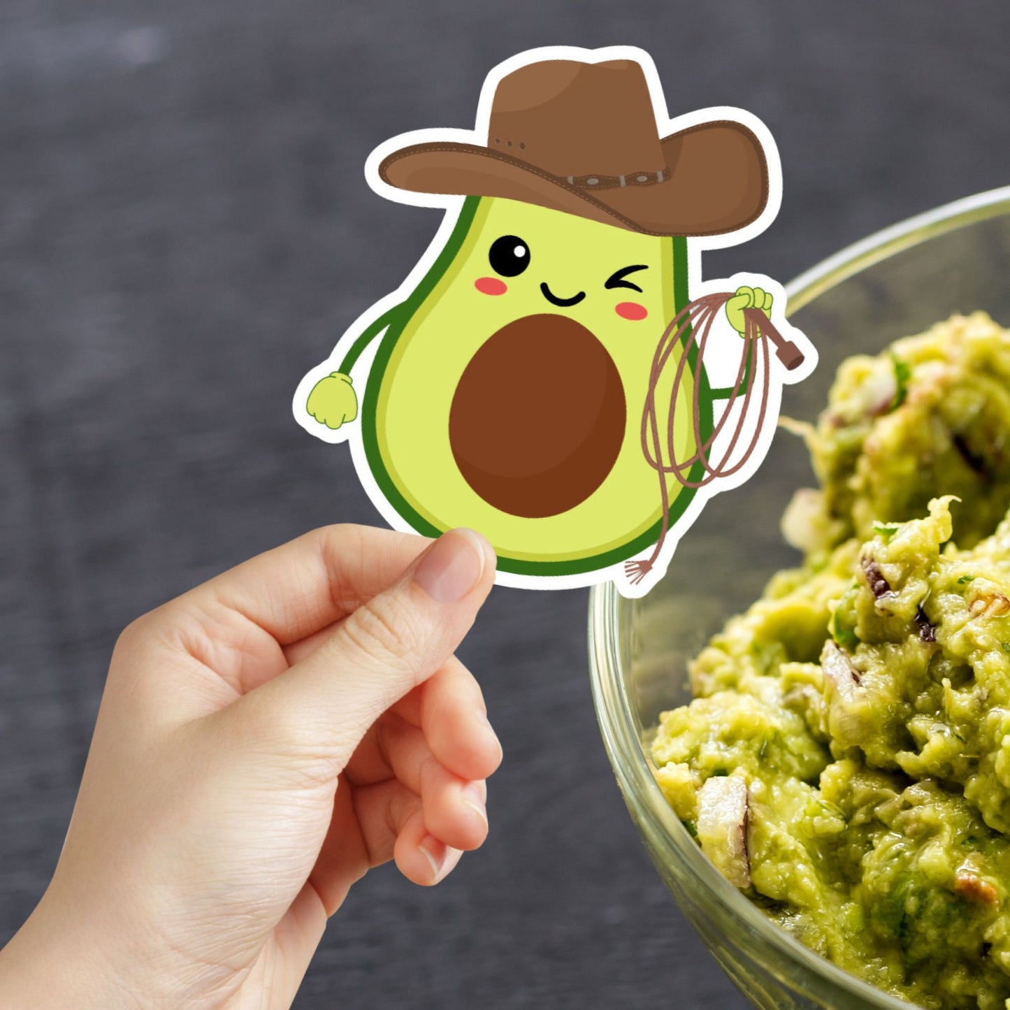 Cowboy Avocado Sticker