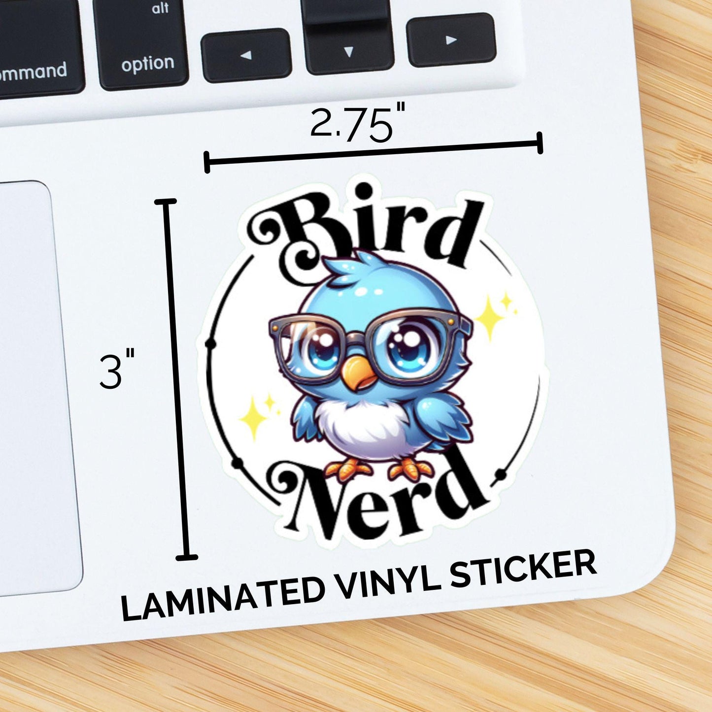 Bird Nerd Sticker, Cute Blue Bird