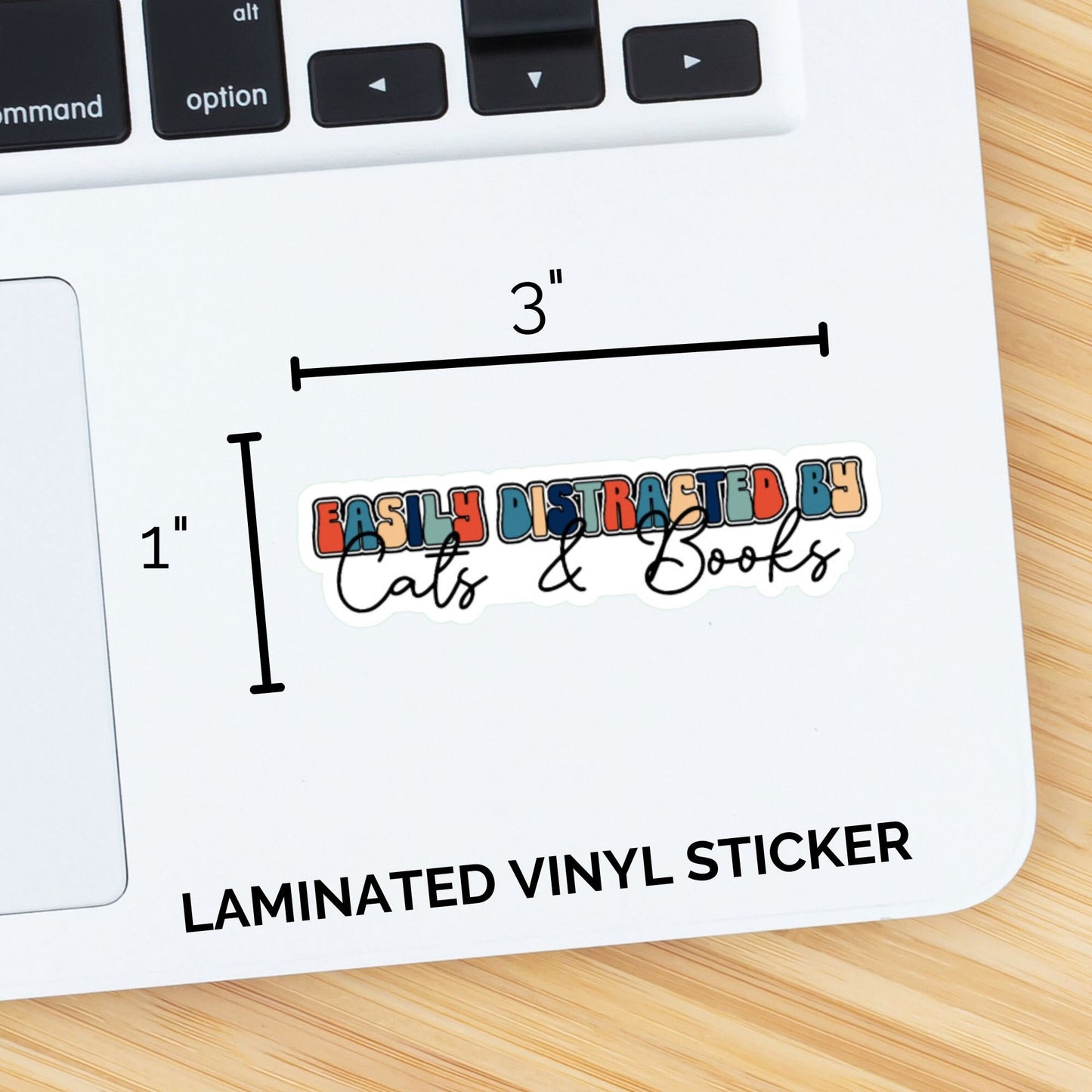 Easily Distracted By Cats & Books Sticker