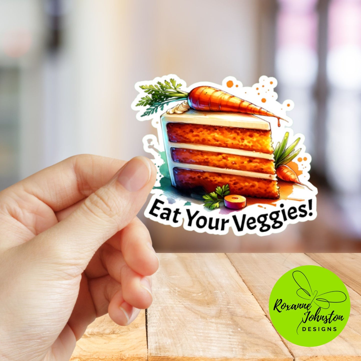 Eat Your Veggies Carrot Cake Sticker
