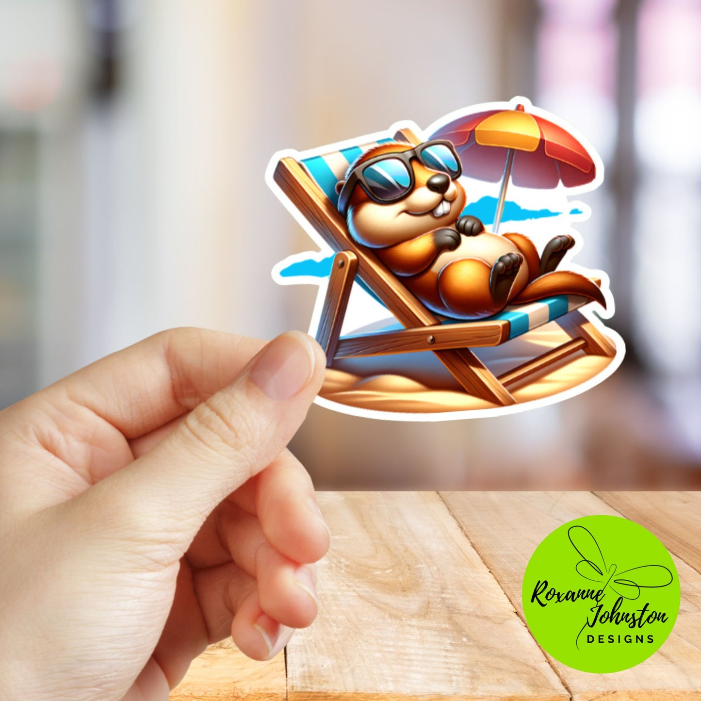 Groundhog In Beach Chair Sticker