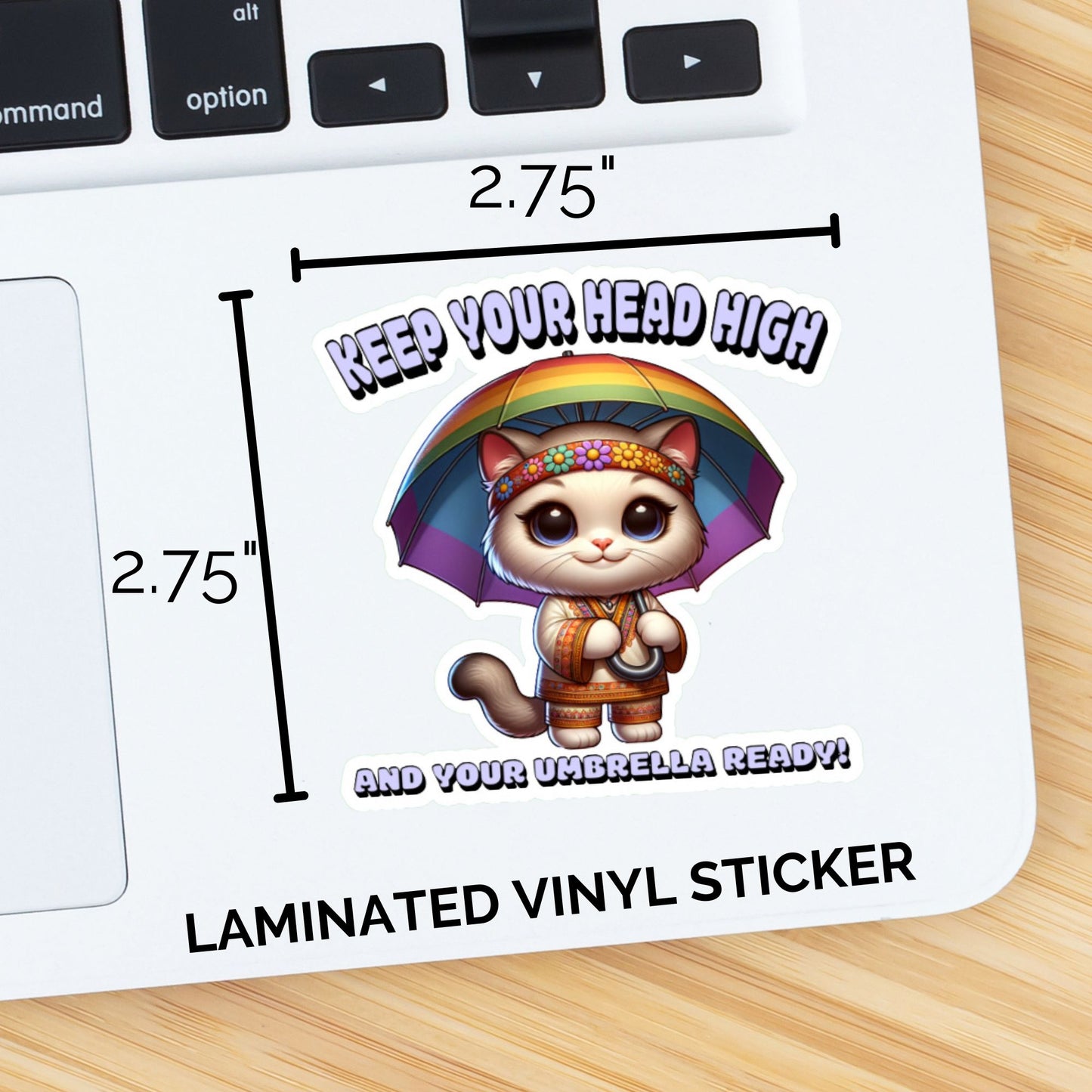 Keep Your Head High - Retro Kitty Sticker