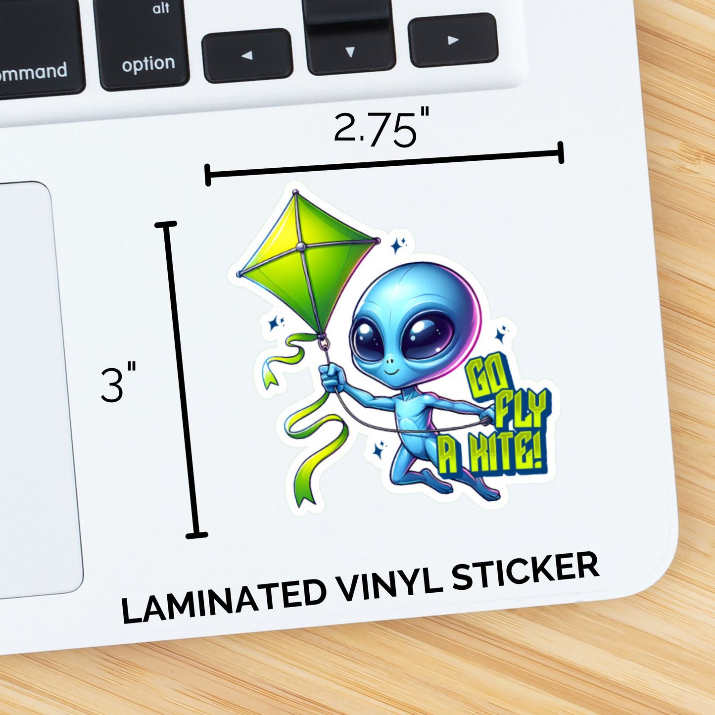 Go Fly A Kite Alien Sticker