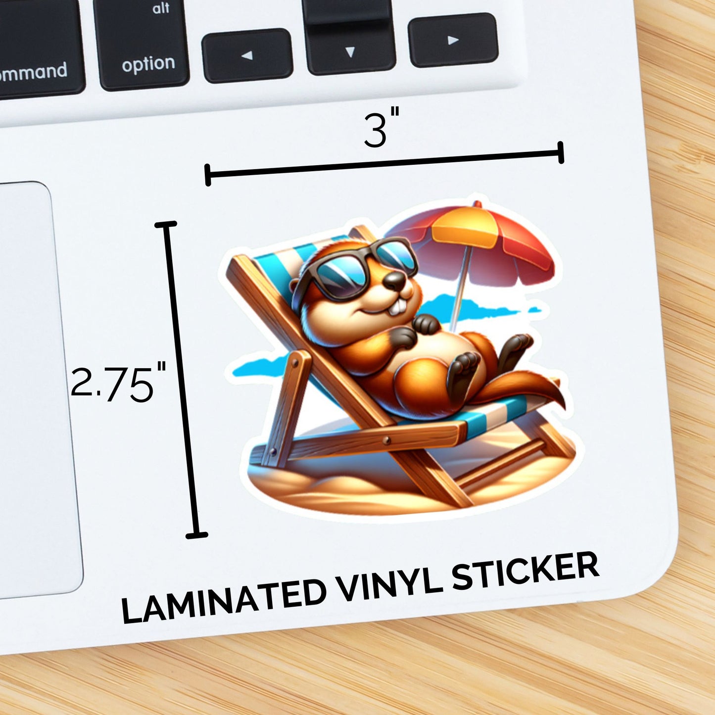 Groundhog In Beach Chair Sticker