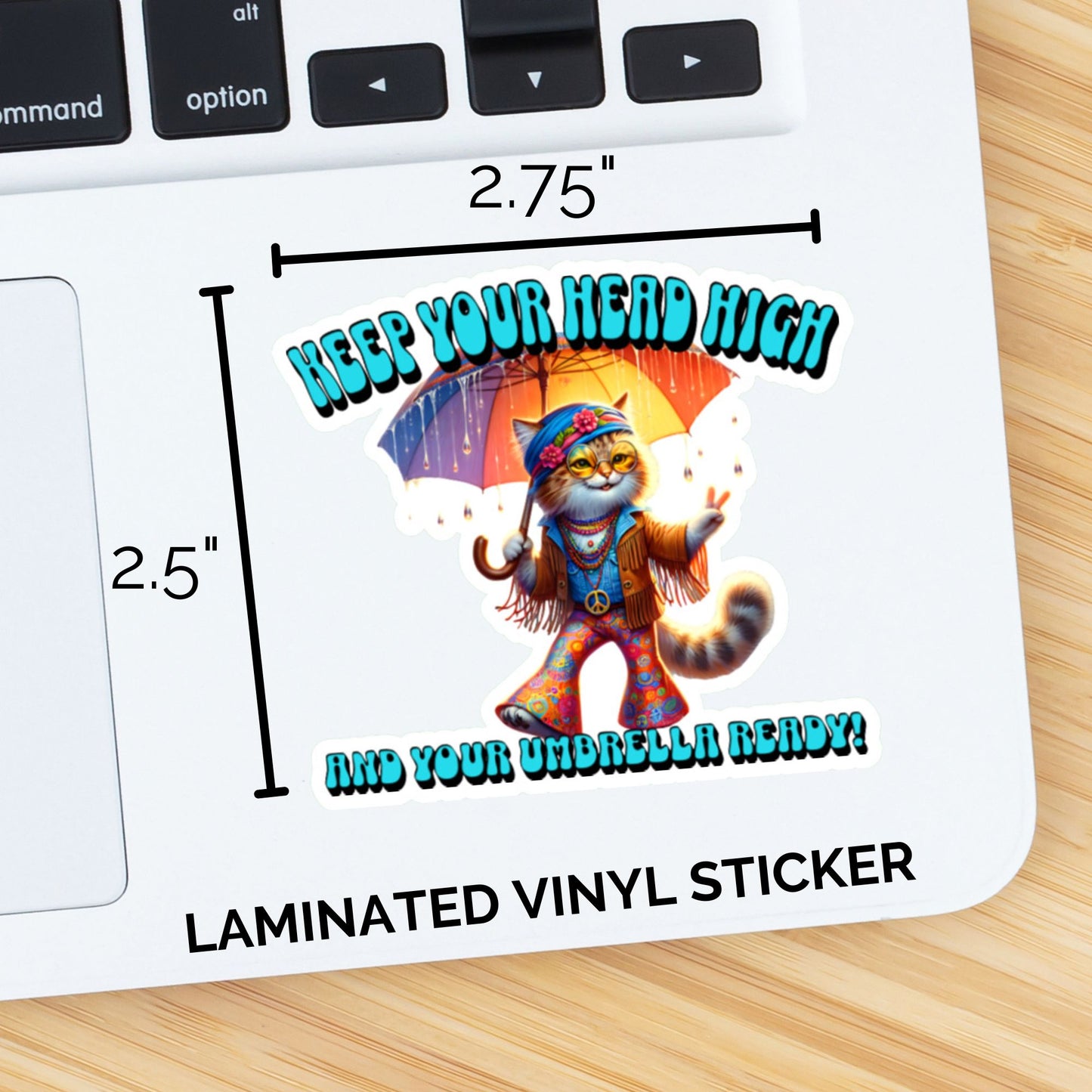 Keep Your Head High... Hippie Cat Sticker