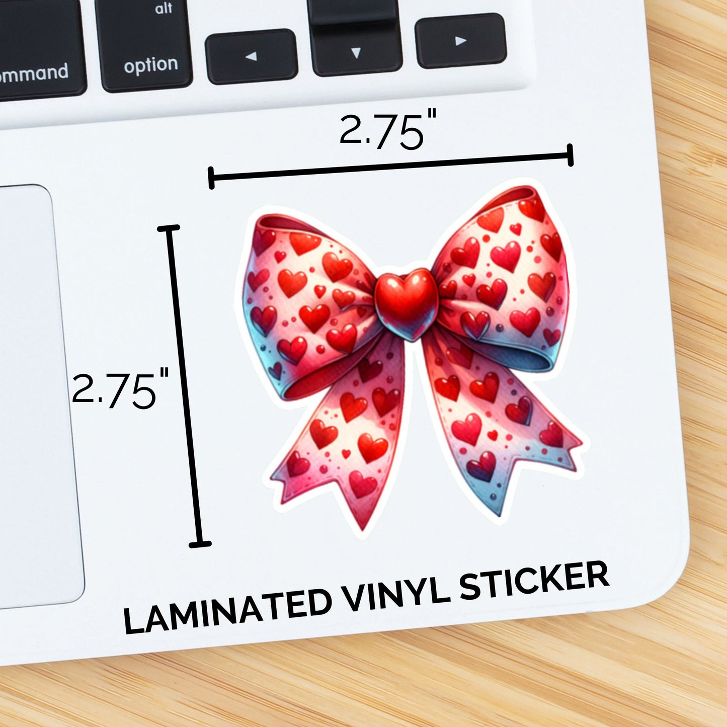 Red Heart Bow Sticker