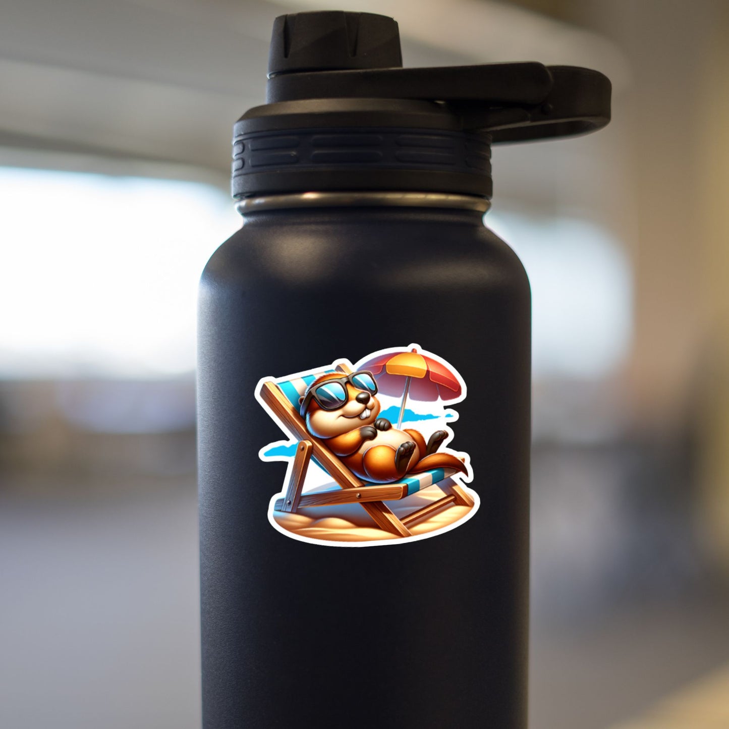 Groundhog In Beach Chair Sticker