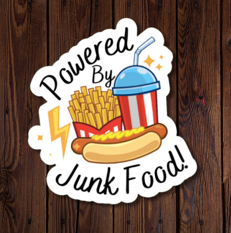 Powered By Junk Food Sticker