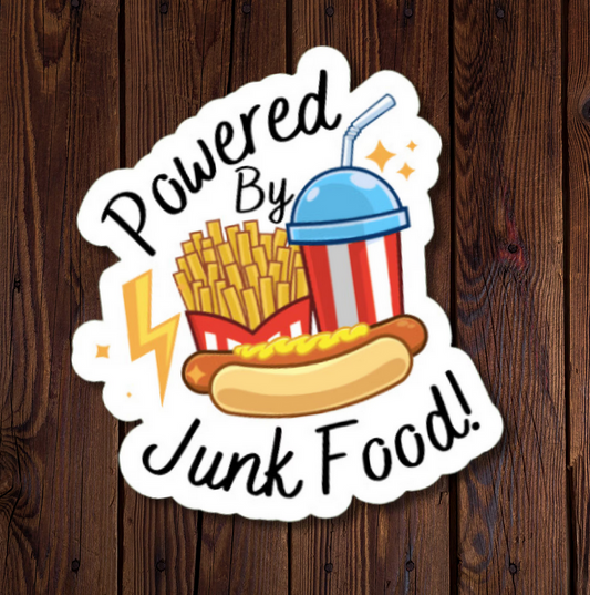Powered By Junk Food Sticker