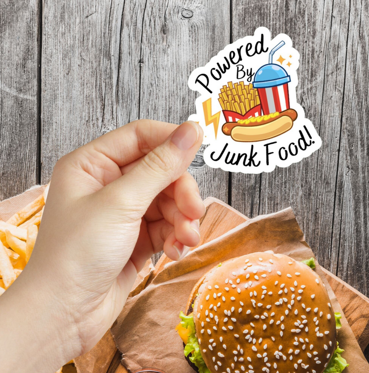 Powered By Junk Food Sticker