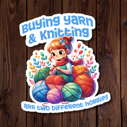 Buying Yarn & Knitting Are Two Different Hobbies - Girl Knitting