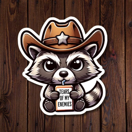 Tears of My Enemies Raccoon Sticker
