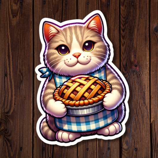 Cat Holding Pie