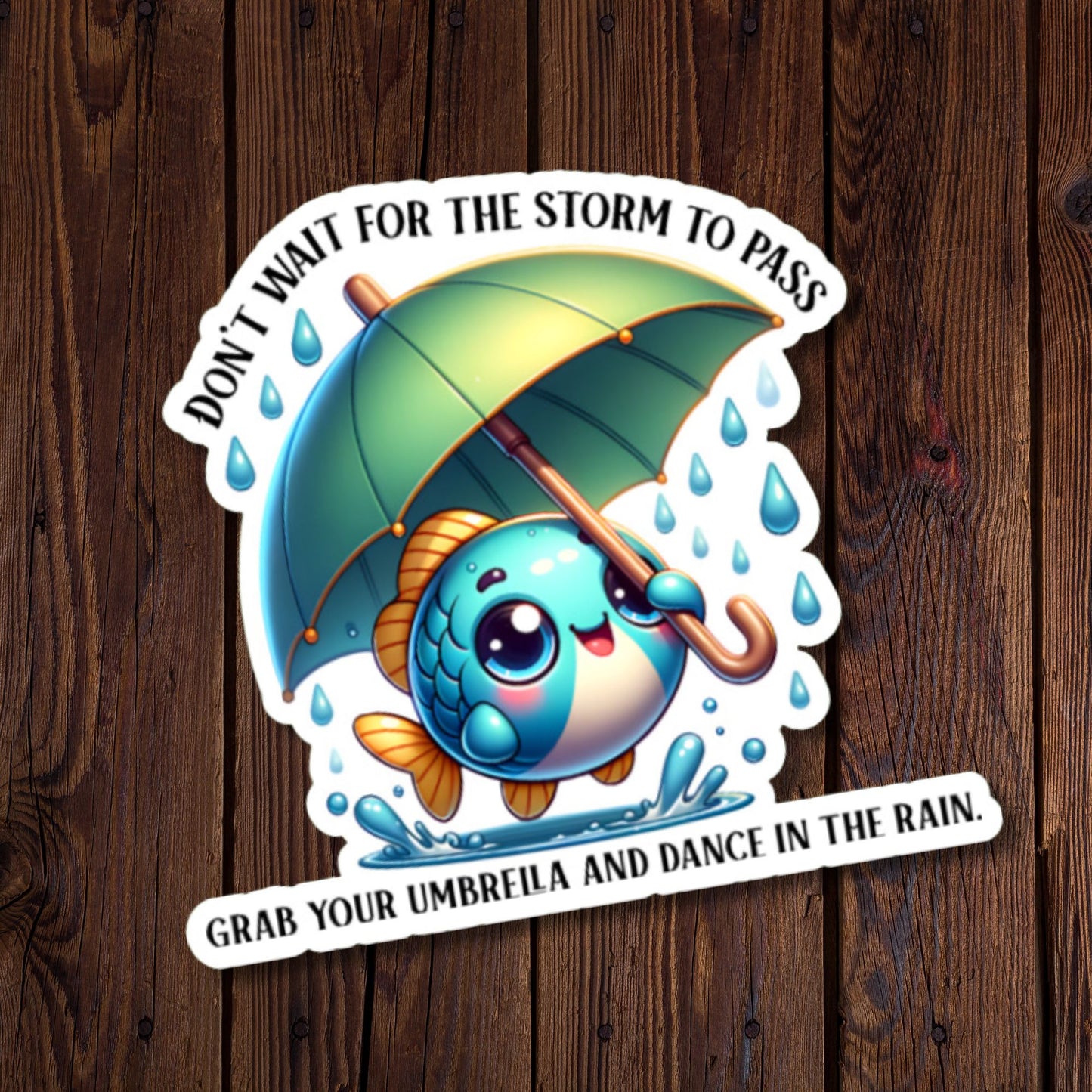 Don't Wait For The Storm To Pass... Spring Fish Sticker
